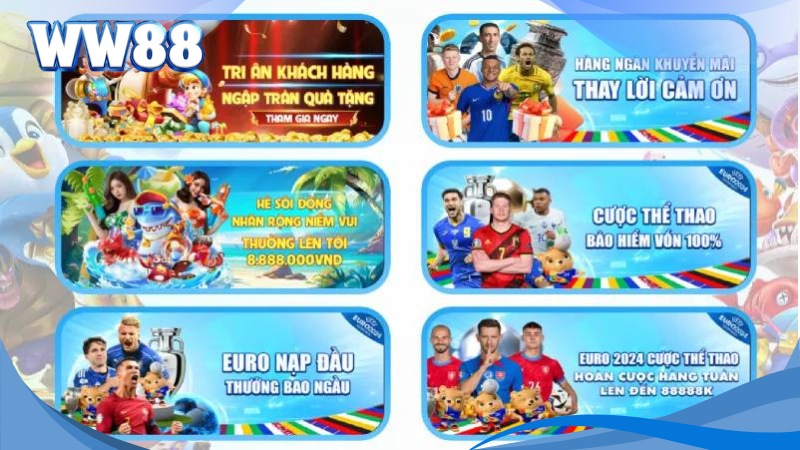 Khuyến Mãi WW88 Mới Nhất Dành Cho Hội Viên Thân Thiết 2 Ưu đãi WW88 ngập tràn